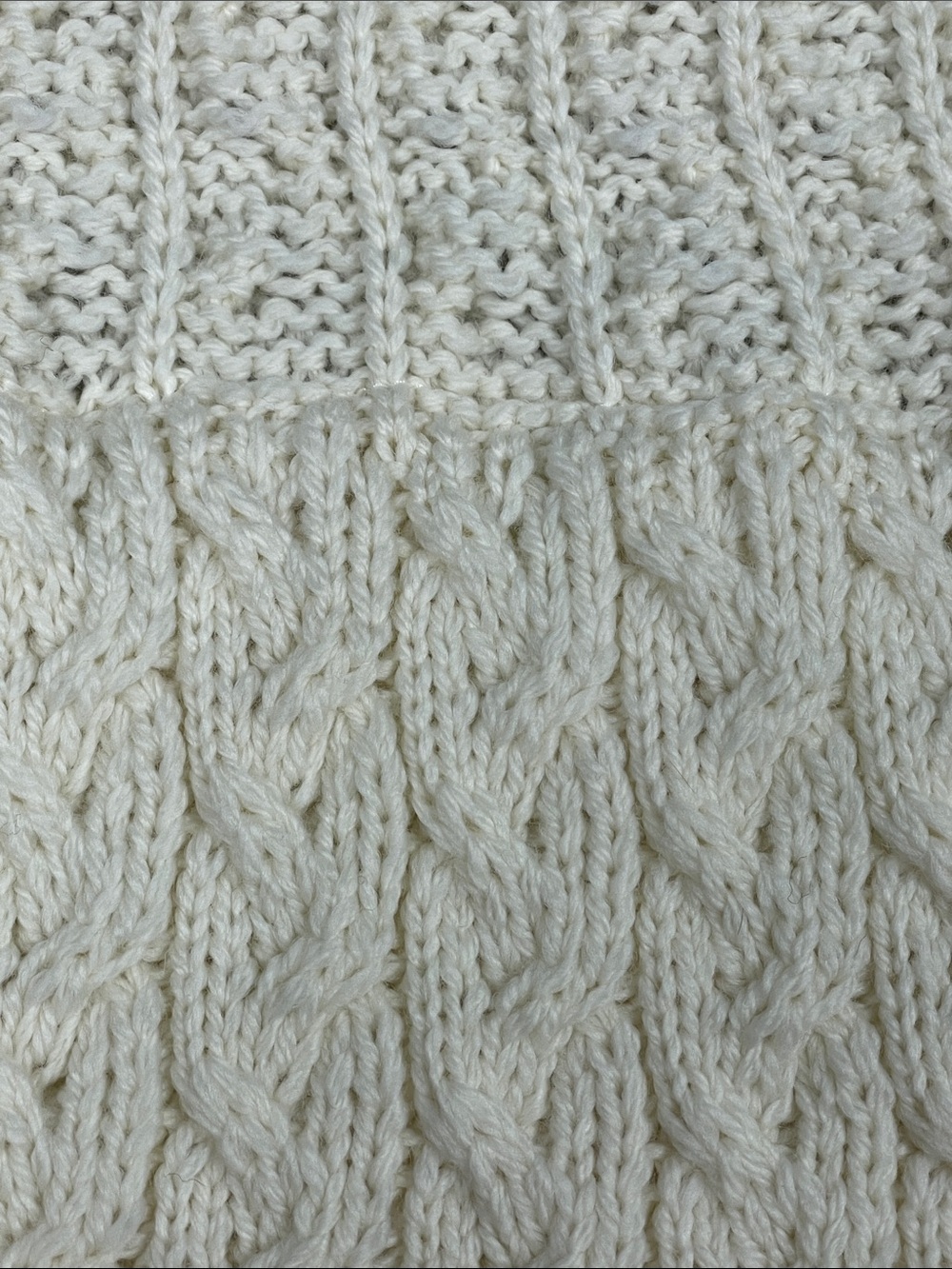 NWT Aran Woollen Mills Ireland Pocket Scarf Merino Wool Cable Knit Cream - Picture 8 of 9